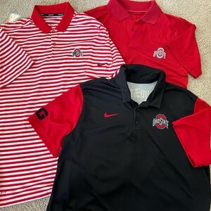 LOT of men’s dri-fit Ohio State golf shirts, 2 of 3 are NIKE. Great condition!